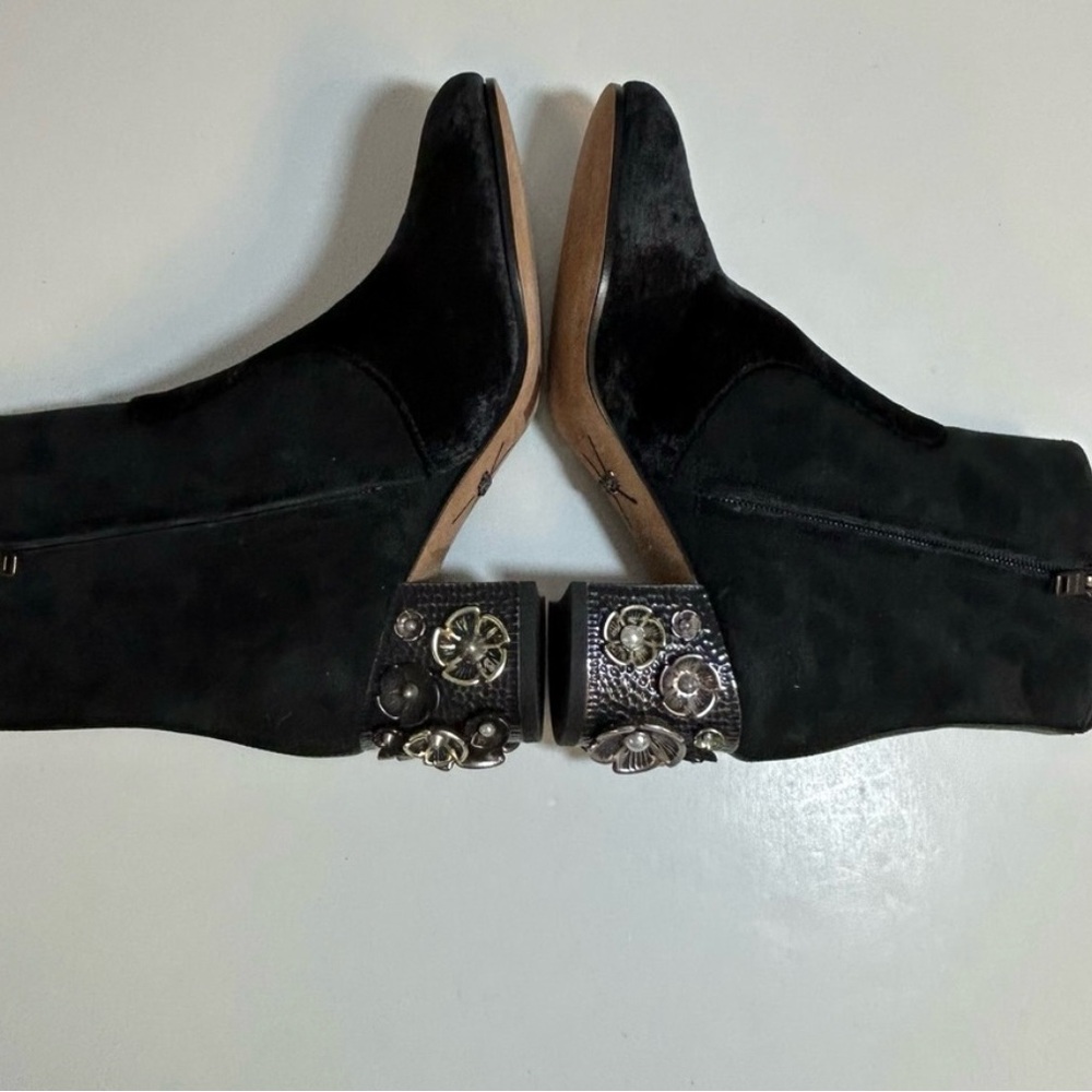Coach Black Ankle Boots with Decorative Heels